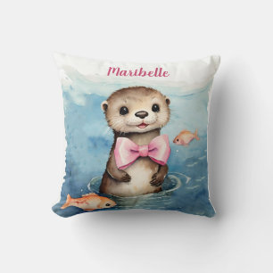 Baby Otter Meisjes Gepersonaliseerd Kussen