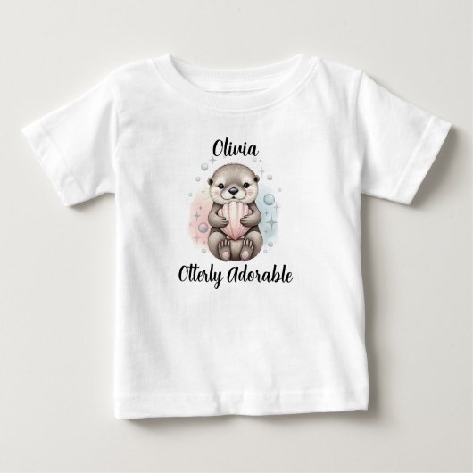 Baby Otter met Zeeschelp "Otterlijk Schattig" (Voorkant)