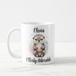 Baby Otter met Zeeschelp "Otterly Adorable" Koffiemok