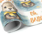 Baby Otter OH Baby Genderneutraal Cadeaupapier (Rol Hoek)