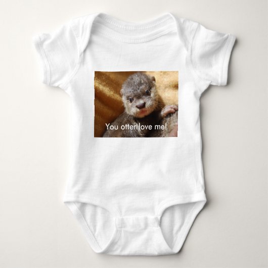 Baby otter pup baby jersey romper (Voorkant)