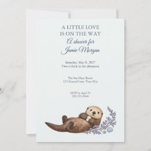 Baby Otter Schelp Baby Shower Uitnodiging