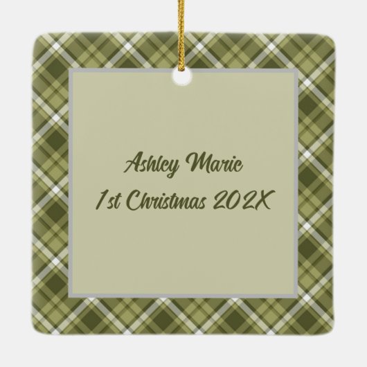 Baby Otter Wildlife Portrait Personalized Keramisch Ornament (Achterkant)