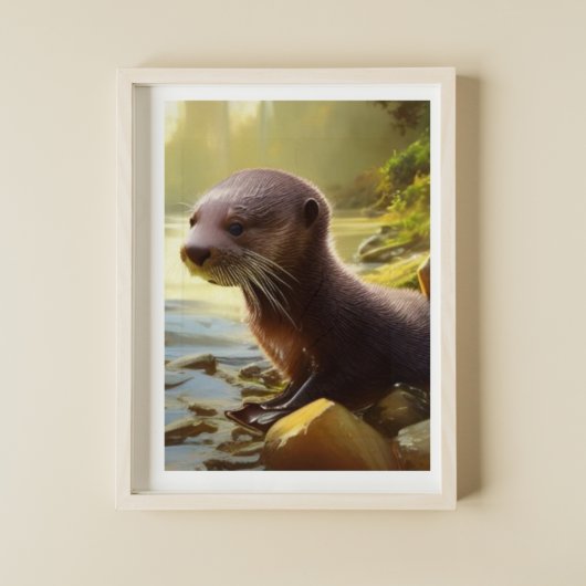 Baby Otter Wildlife Portret Poster