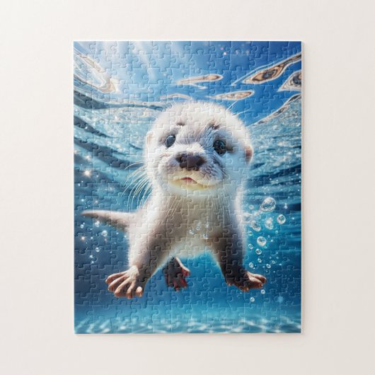 Baby Otter zwemt Legpuzzel (Verticaal)