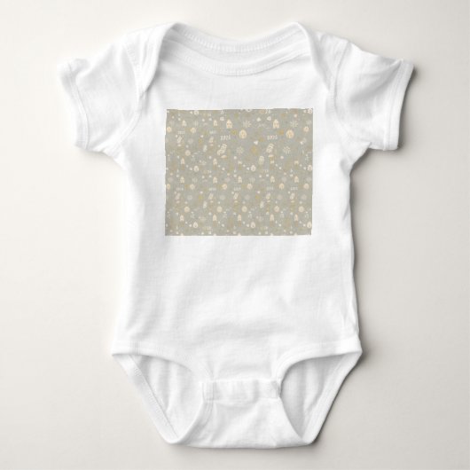 Baby Outfit – Gold Hearts & Baby Bottle 2026 Celeb Romper (Voorkant)