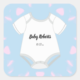 Baby Outfit Stickers met baby naam Verwachte datum