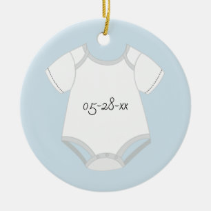 Baby Outfit Stickers met vervaldatum Keramisch Ornament