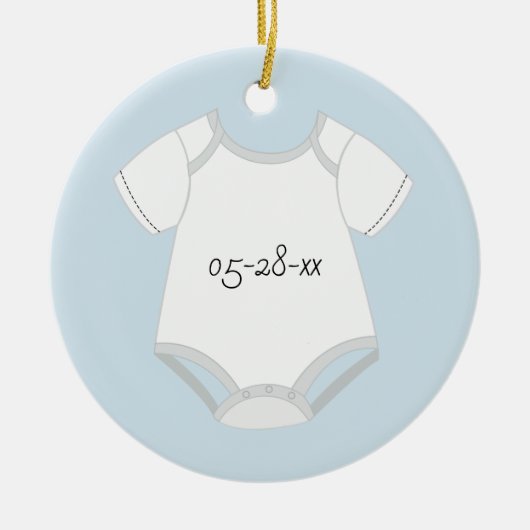 Baby Outfit Stickers met vervaldatum Keramisch Ornament (Voorkant)