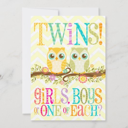 Baby ovale tweelingen - Geslacht onthullen / Onbek Kaart (Achterkant)