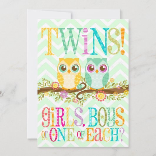 Baby ovale tweelingen - Geslacht onthullen / Onbek Kaart (Achterkant)