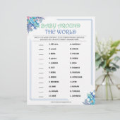 Baby over de hele wereld [Blauwe Floral] Briefhoofd (Staand voorkant)