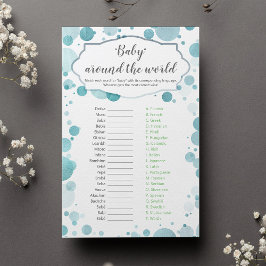"Baby over de hele wereld" Blue Baby Boy Shower Ga