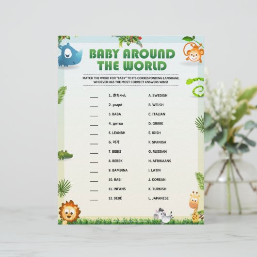 Baby over de hele wereld briefhoofd (Staand voorkant)