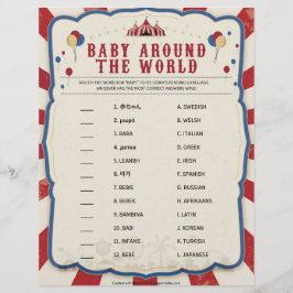 Baby over de hele wereld [Circus Theme] Briefhoofd
