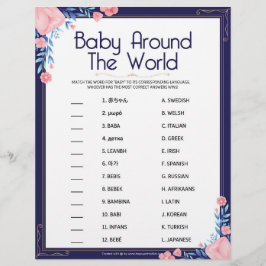 Baby over de hele wereld [Floral Lijst] Briefhoofd