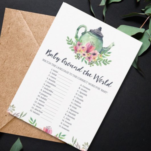 Baby over de Kaart van het World Baby shower Game