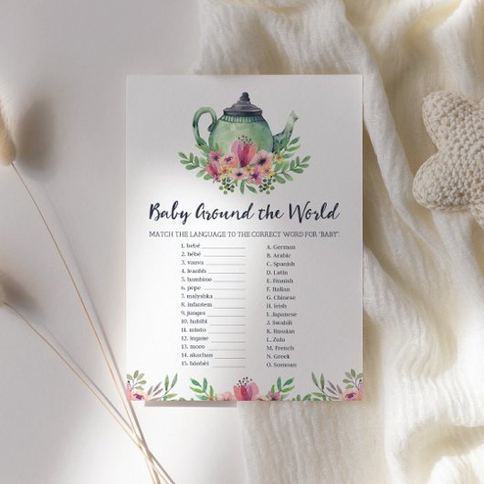 Baby over de Kaart van het World Baby shower Game