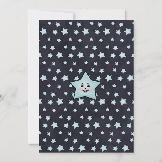 Baby over de uitnodiging van het Moon Baby shower (Achterkant)