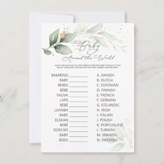 Baby over de 'World Game Green' en 'Gold Foliage' (Voorkant)