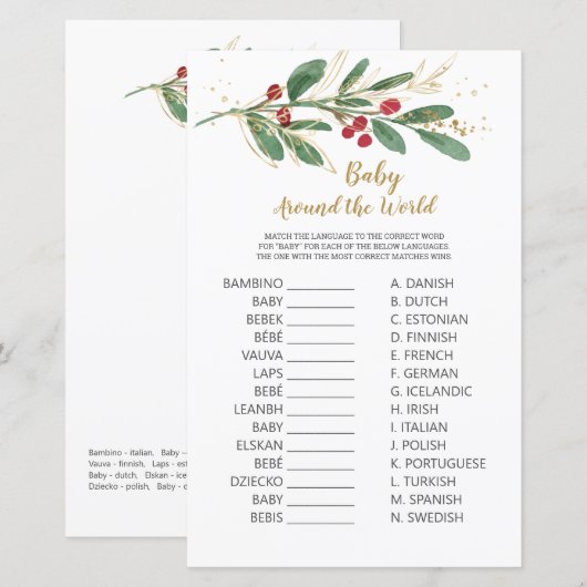 Baby over de 'World Game Green' en 'Gold Foliage' (Voorkant / Achterkant)