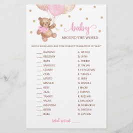 Baby over het wereldspelletje Teddy Bear