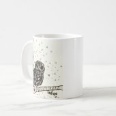 Baby Owl Basking in de nacht Koffiemok (Voorkant links)