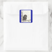 Baby Owl Basking in de nacht Vierkante Sticker (Tas)