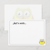 Baby Owl Cartoon Custom Just a Note Notitiekaartje (Voorkant / Achterkant)
