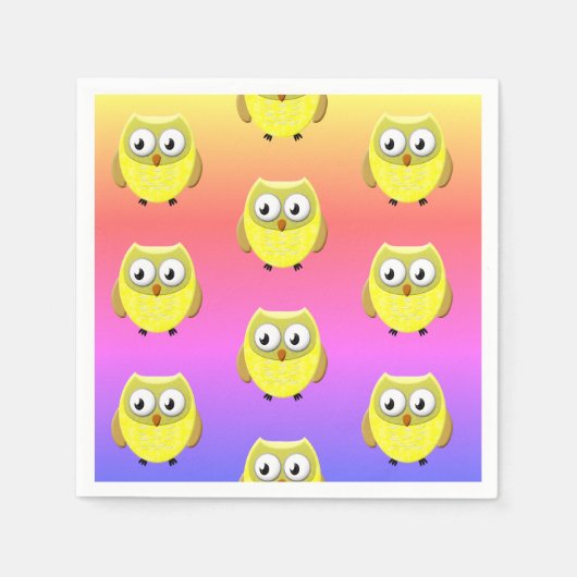 Baby Owl Cartoon Napkins Servet (Voorkant)