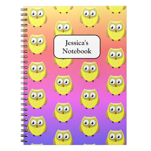 Baby Owl Cartoon Notitieboek (Voorkant)