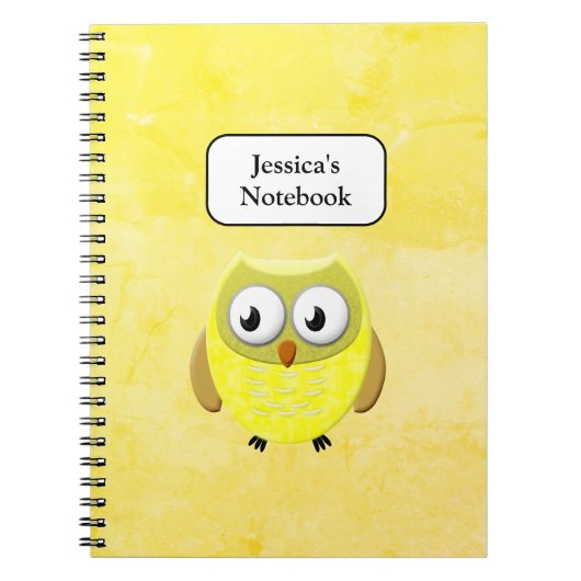 Baby Owl Cartoon Notitieboek (Voorkant)