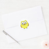 Baby Owl Cartoon Ronde Sticker (Envelop)