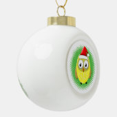 Baby Owl Cartoon Santas Pet Keramische Bal Ornament (Links)