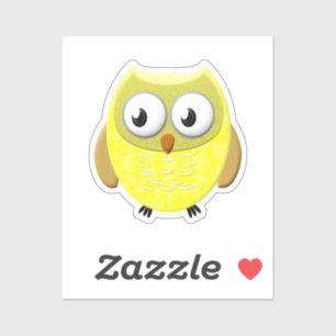 Baby Owl Cartoon Sticker