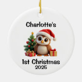 Baby Owl Christmas Keramisch Ornament (Achterkant)
