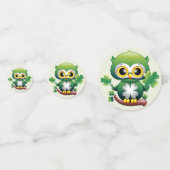 Baby Owl Cute St Patrick Cartoon Confetti (Achterkanten)