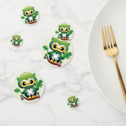 Baby Owl Cute St Patrick Cartoon Confetti (Groep)