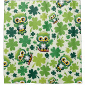 Baby Owl Cute St Patrick Cartoon Douchegordijn (Voorkant)