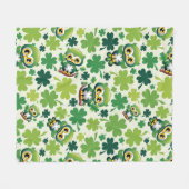 Baby Owl Cute St Patrick Cartoon Fleece Deken (Voorkant (Horizontaal))
