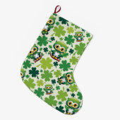 Baby Owl Cute St Patrick Cartoon Grote Kerstsok (Voorkant (Hangend))