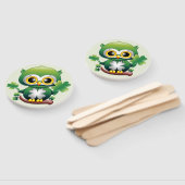 Baby Owl Cute St Patrick Cartoon Handwaaier (Niet-gemonteerd)