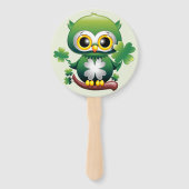 Baby Owl Cute St Patrick Cartoon Handwaaier (Voorkant)