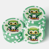 Baby Owl Cute St Patrick Cartoon Poker Chips (Opstapeling)