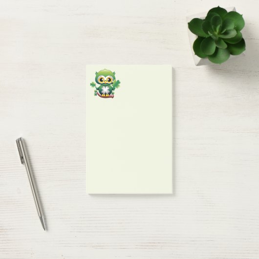 Baby Owl Cute St Patrick Cartoon Post-it® Notes (Kantoor)