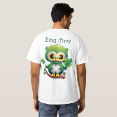 Baby Owl Cute St Patrick Cartoon T-shirt (Achterkant volledig)