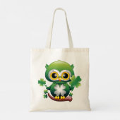 Baby Owl Cute St Patrick Cartoon Tote Bag (Achterkant)