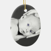 Baby Owl/foto Keramisch Ornament (Achterkant)