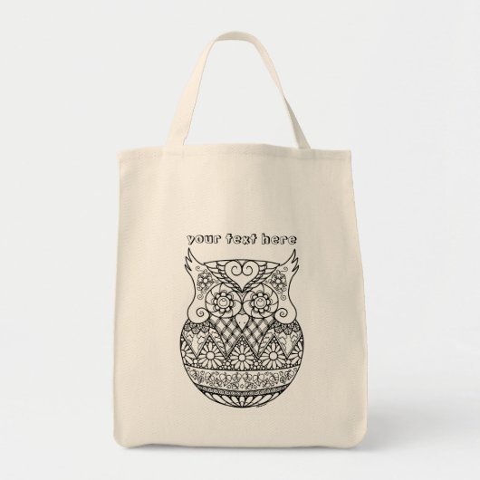 Baby Owl in de Egg ZenDoodle Art  Tote Bag (Voorkant)