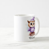 Baby Owl in Pajamas Custom Name Mug Koffiemok (Voorkant rechts)
